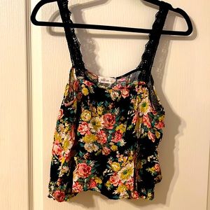 Adorable floral top with lace straps